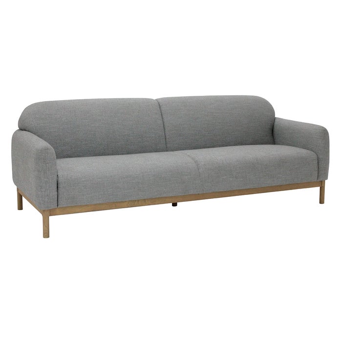 Panna Sofa 3Seater-Natural Wood/Grey Fabric