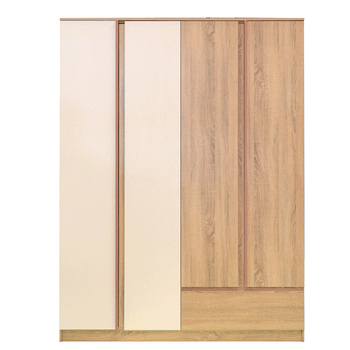 Sacha Wardrobe WO160 - Solid Oak/White