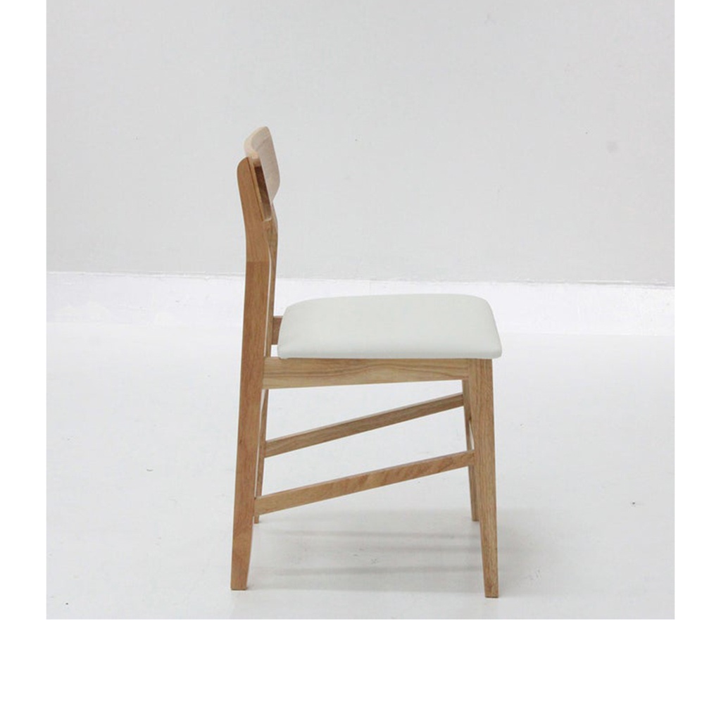 Yada-B Dining Chair-Rubber Wood/SL White