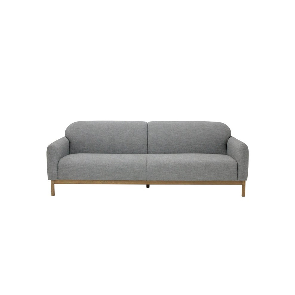 Panna Sofa 3Seater-Natural Wood/Grey Fabric