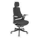 Merryfair Wau High Back Chair_Al. Base_PVC Leather Black Seat & Back