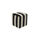 Boom Stool - Black Striped Cream Fabric